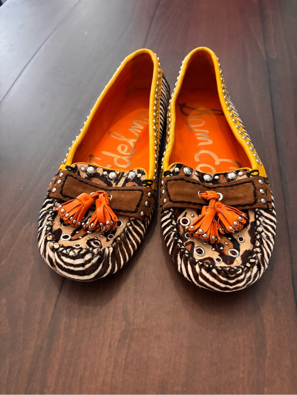 Sam Edelman Zebra Print Cheater loafers